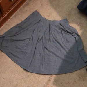 LuLaRoe Madison Light Blue-Gray Heathered Skirt 2X